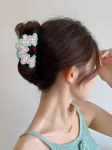 4pcs/Set Women Cute Shark Claw Hair Clips, Cloud, Heart, Bow Design Hair Accessories, Fashion Versatile Elegant Simple Solid Color Hair Claws, Suitable For Daily, Casual, Party, Beach, Vacation, Hairstyling, Washing Face/Hair, Makeup, Outfit Accessories, Autumn/Winter/Spring/Summer Women Claw Clip - Multicolor - View 2