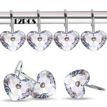 12pcs Heart-Shaped Shower Curtain Hooks, Stainless Steel S-Type Curtain Rings, Curtain Hooks, Curtain Accessories, Valentine's Day Gift - Multicolor - View 10