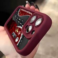 Racing Incident Art Phone Case Compatible With Samsung Phone Cases,  17,  16 Pro Max,  15 Pro Max,  13, And  12. Made Of TPU Material, Providing Full-Coverage Protection Against Slipping And Drops. A Great Gift For Family, Friends, Loved Ones, Boyfriends/Girlfriends, And For Holidays. - 酒紅色 - 查看 5
