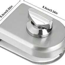 Cerradura De Puerta De Vidrio De Acero Inoxidable, 10~12mm Pomo Giratorio Abrir/Cerrar Cerradura De  De La Puerta De Cristal De Vidrio Para Bao Inodoro Tienda Puertas De Cristal - como se muestra en la figura - Ver 5