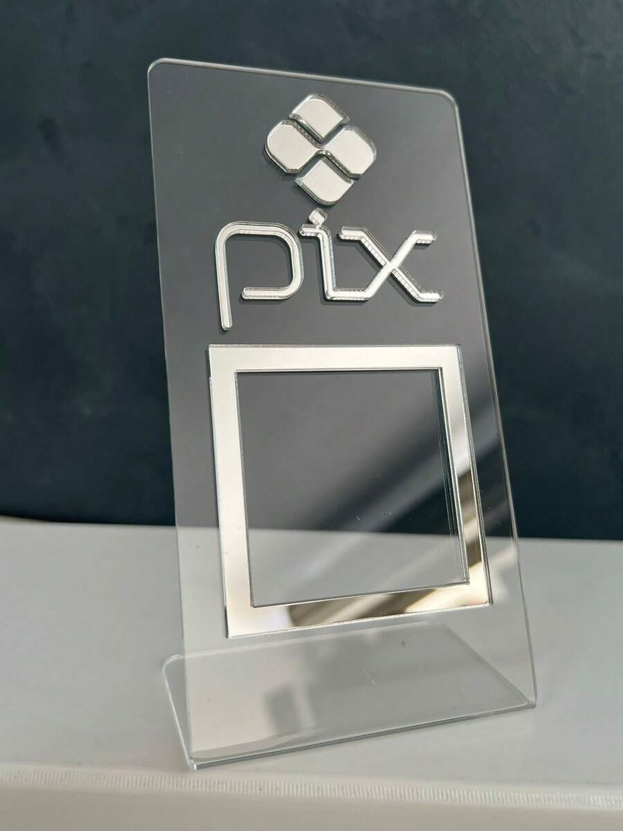 Placa Pix Pagamento Qr code de Mesa Balção - Acrílico