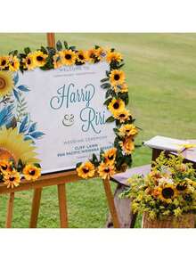 1 pieza Enredadera artificial de girasol de 26 cabezas, de 2,3 metros de largo, hojas y flores de girasol para decoración de fiestas, adecuado como regalo para bodas, San Valentín, cumpleaños, ceremonias de graduación - un paquete - Ver 10
