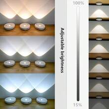 1/3/6条LED橱柜灯带，遥控，亮度平滑调节，USB充电，带定时功能的USB夜灯，磁吸式无线壁灯，便携式夜灯，适用于楼梯、床头柜、橱柜、衣柜、酒窖、厨房、卧室、办公室、客厅和室内照明（250mAh） - USB - 查看 10