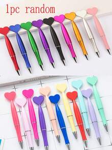 1pc/6pcs/10pcs/20pcs Creative Heart-Shaped Twist Pen, Valentine's Day Gift, Heart-Shaped Plastic Twist Pen For Adults, Office, School, Students, Stationery - Multicolor - View 9