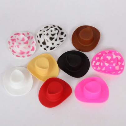 30pcs/10pcs/12pcs Doll Accessories Denim Hats Plastic Doll Headwear Fashion Decorative Caps Suitable For Doll Dress Up DIY Handcraft Decoration Collection Display, Gift For Doll Lovers