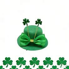 5.2inch St. Patrick's Day Hat|   Small Dwarf Hat With Clover, EVA Material, Hand Wash Only|   Perfect For Crafts And Home Decor - Mũ kẹp tóc trang trí - Xem 4