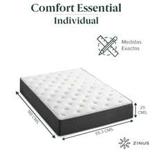 ZINUS Confort ential Colchon Hibrido Individual con Es Que amortigua la tension en articulaciones y Columna Vertebral Garantia de 10 años - Individual - Ver 2