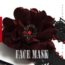 Rhinestone Masquerade Face Masks Black Sparkly Carnival Mardi Gras Mask For Halloween Christmas Cosplay Party Prom - Flower - 查看 6