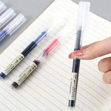 速干签名凝胶笔，黑蓝墨水，学校/办公室圆珠笔，文具，学生走珠笔，直通式液体圆珠笔，大容量圆珠笔，水性签名笔，黑色，学习用品 - 彩色 - 查看 9