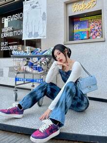 A BATHING APE 真皮经典舒适低帮时尚运动鞋，男女通用 - 紫色 - 查看 4