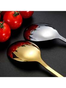 Elegant Green & Gold Reusable Cutlery Set With Case - Portable Utensils For On - The - Go Dining & Kitchen Organization - 綠色 - 查看 3