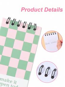 Bộ 8 cuốn sổ tay lò xo tối giản, họa tiết kẻ sọc nhiều màu sắc, hình hoạt hình, thích hợp sử dụng hàng ngày và cho các bữa tiệc Tết Nguyên đán, đám cưới, tiệc mừng em bé, sinh nhật. Sổ tay xé rời, sổ tay mini bỏ túi tiện dụng, nhật ký, sổ văn phòng phẩm, quà tặng học sinh, phù hợp cho văn phòng tại nhà, đồ dùng học tập, quà tặng tiệc tùng, tựu trường, trang trí lễ Phục sinh. - Sọc caro - Xem 10