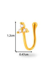 Toppiercing 1 Peça Clipe de Nariz Versátil de Moda com Zircônia Micro-Incrustada em Formato de Coração, Lua, Estrela, Flor, Anel de Nariz Falso Sem Perfuração - Multicolorido - Visão 2