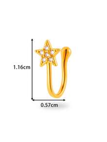 Toppiercing 1 Peça Clipe de Nariz Versátil de Moda com Zircônia Micro-Incrustada em Formato de Coração, Lua, Estrela, Flor, Anel de Nariz Falso Sem Perfuração - Multicolorido - Visão 31