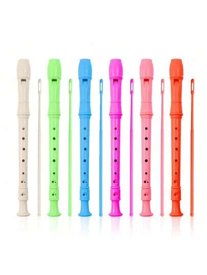 1 Stück Blockflöte Instrument mit 8 Löchern, deutsche Sopran Blockflöte für Anfänger, Blockflöte mit Reinigungsstab