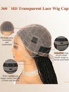 Senegalese Twist Lace Front Wig, Micro Box Braided Wig, Full Lace Front, Hand-Braided, Glueless, Kanekalon Synthetic Premium Braided Wig, Suitable For Women's Daily, Party Or Cosplay Use - Black - View 4