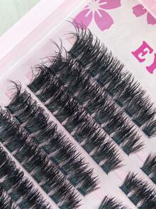 216 Pcs D Curl Individual Eyelash Cluster 80P D Curl DIY Eyelash Cluster Left & Right Matched Super Dense Fluffy Reusable Independent Eyelash Extension Makeup Suitable For Home Use Outings Daily Life Dates Parties Music Festival And Travel Essential - D - View 6