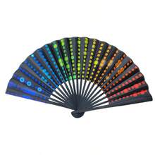 4把/3把/2把/1把折叠扇,彩色系列折叠扇,抽象艺术扇,炫彩扇,便携式扇,彩色扇,创意扇,反光布功夫扇,装饰扇,多色扇,豹纹折叠扇,表演扇,手持扇,家居装饰配件,派对用品,日常必备,旅行配件,馈赠亲友,适用于家庭聚会、音乐会、毕业典礼、返校季、舞蹈表演 - 多色 - 查看 18