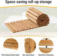 12FT Straight Wooden Garden Pathway Walkway Outdoor Roll Out Decorative Garden Non-Slip Patio Path Decorative Boardwalk Outdoor Road Floor For Backyard Beach Wedding Party - Màu A - Xem 6