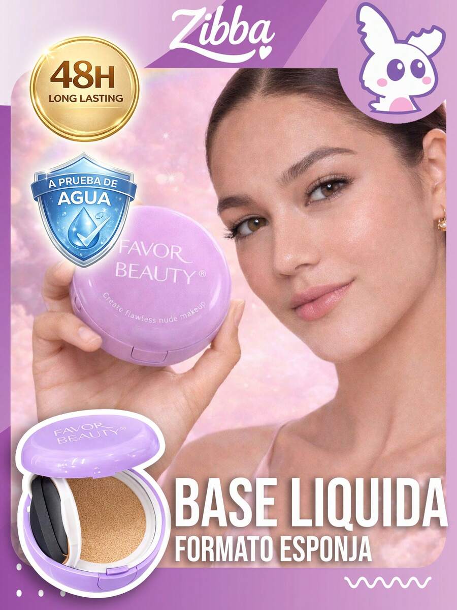 Base Cushion Líquida Larga Duración 48H | Maquillaje Profesional Efecto Piel Perfecta | Base Compacta Hidratante Resistente al Agua | Cosmético para Mujer Uso Diario Regalo Ideal Maquillaje Cosmética para Mujeres Niñas Perfecto para Invierno Ideal para Y2K Elegante Moda Adecuado para Cumpleaños Regalo Fiesta Listo Mejor Color - Claro - Ver 1