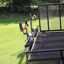 Trimmer Rack, 2 Place Weeder Trimmer Rack, Trim Holder Trailer Rack Carrier With Zinc Alloy Password Lock, Mount On Landscape Truck Trailer Enclosed Trimmer Rack  Eater Racks, Pair - Standing Type - 2-position - View 9