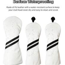 3pcs Golf Club Head Covers, With Replaceable Tags, Fit For Fairway Wood And Driver, Golf Accessories - A - View 6