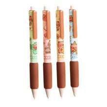 Capybara 4pcs Gel Pen With A Soft Sponge Cover, Push-Button Mechanism, And A Comfortable Grip, Designed To Reduce Pressure On The Hand Back To Fine Writing Tools, Large-Capacity Multi-Layer Pencil Case, Back To School Supplie Essentials Office Supplies Valentine's Day Gifts - Multicolor - View 14