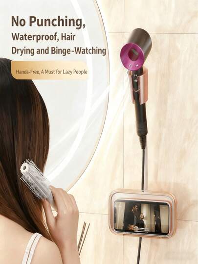 This Hands-Free Hair Dryer Holder Features A Suction Cup Wall-Mounted Design, Supporting Multi-Angle Adjustment, Making It An Ideal Storage Solution For The Bathroom And Bedroom. This 360° Adjustable Hands-Free Hair Dryer Holder Comes With A Cord Wrap, Allowing You To Easily Mount It On The Wall Without Drilling Holes. Suitable For Various Locations Such As The Bathroom And Bedroom, This Hair Dryer Holder Can Also Be Used For Bathing And Drying Pets. A Must-Have For The Slouchy!