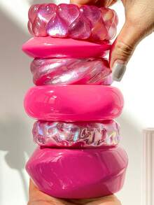 1pc Fashionable Vibrant Color Women Personalized Bracelet, Round And Square Shape Suitable For Daily Wear And Gift - Multicolor - View 12