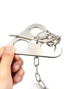 1个不锈钢折叠三脚架，户外锅架，带可调节链条 - 露营、徒步和烧烤的理想之选 | 便携、耐用、易于安装的锅架和火盆，表面抛光，露营配件