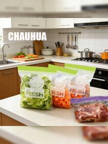 30/35/95pc Reusable Food Storage Bags, High-Quality Durable Food Preservation And Sealing Bags, Suitable For Fruits, Grains, Vegetables, And Meats. Ideal For Home Kitchen Storage And Vacuum Sealing. Category: Disposable Food Storage Bags - Nhiều màu - Xem 6