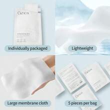 Catkin 保湿卸妆湿巾 5 片装，不含酒精，亲肤温和保湿，适用于面部和眼部，方便旅行携带，轻松卸妆 - 白色 - 查看 4
