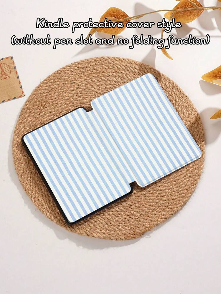 Kingsung Minimalist White Blue Striped Pattern Basic Pad Cases Tablet Protective Case Compatible With IPad 9.7/10.2/10.5/10.9/12.9/Pro 11 (10th Gen), Galaxy Tab S6 Lite 10.4 Inch, Kindle Paperwhite 12th Gen (2024), Kindle 11th Gen (2022), Soft Shock-Proof, Smart Stand/Auto Wake/Sleep Function Spring Gift - Multicolor - View 9