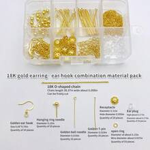 Gold-Tone Faux Pearl Earring Making Kit, DIY Jewelry Craft Supplies For Customized Earrings, Studs, Drops - Earring Material Pack - View 8