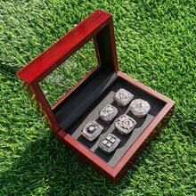SILVER STYLE GIFT SET PITTSBURGH RUGBY 1974-75 1978-79 2005 2008 6-TIMES WORLD CHAMPIONSHIP RING, 6 RINGS SET WITH 6-HOLE WOODEN DISPLAY BOX PACKAGING, HOLIDAY GIFT FOR BASEBALL FANS - Silver - View 7