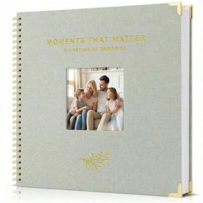 Beautiful Linen Scrapbook Photo Album 10x10" - Perfect To Preserve Special Memories Of Your Family Weddings Birthdays Baby Showers And More - Premium 40-Page Blank Guest Book For Timeless Keepsakesgift