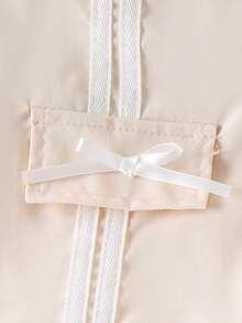 2件套女童甜美纯色翻领无袖上衣和蝴蝶结口袋短裙套装，夏季 - 藍色 - 查看 8