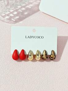 LADYCOCO 3對時尚奢華多色水滴耳環套組，優雅高端耳環套組，適合女性 - 多色L - 查看 2