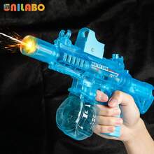 Unilabo电动水枪玩具 - 高功率连续射击，带消音器，时尚设计，大容量，适合沙滩/泳池派对和户外夏季娱乐，夜间对战 - 3岁以上男孩女孩的理想节日生日礼物 - 彩色 - 查看 7