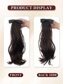 Women's Fashion Cute Bowknot Banana Clip Hairclip Synthetic Curly Wavy Long Hair Extension, Bowknot Ponytail Heat Resistant Fiber Hair Wig Hair Accessories, A Gift Suitable For All Seasons, Valentine's Day Hair Clips, Student Supplies, Elegant, Preppy Style, Bowknots, Hair Accessories - Multicolor - View 5