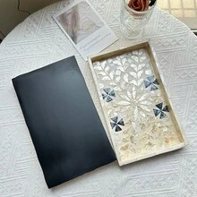 1 Stück INS Stil Dekoschale mit Muscheleinlage, bunte Patchwork Quadrate, handgefertigt. Geeignet zur Dekoration von Wohnzimmer Couchtisch, Esstisch und für den täglichen Gebrauch. Kann auch als Geschenk oder Partytischdekoration verwendet werden.