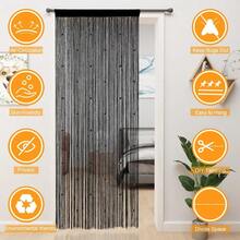 Beaded Curtain Beaded Curtains For Doorways Crystals Suitable For Interior Hanging Decoration And Partitions Closet Curtains 39x79, Black - 991Wx200Lcm1PanelsBl - View 9