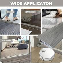 1pc 7cm/2.75in Self-Adhesive PVC Door Threshold Protector, Wood Grain Floor Transition Strip, Scratch-Resistant Door Floor Transition Strip, Home Self-Adhesive Door Threshold Ramp Design, Decorative Speed Edge Guide For Wood Flooring And Carpets, Suitable For Carpet Edging, Protecting Tile And Floor Joints, Decorative Home Decor - Multicolor - View 13