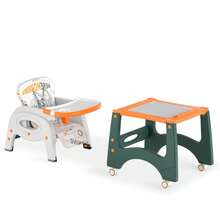 6-In-1 High Chair, Multifunctional High Chair With Double Removable Tray, Adjustable Dining Chair Design - Orange and White - View 8