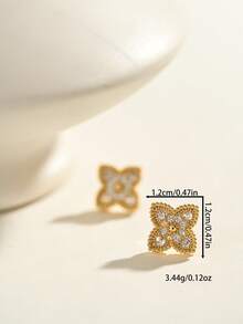 18K Gold Plated Elegant & Cute Earrings, Suitable For Daily Wear And Gatherings - Gold - View 4