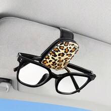 Leopard Print Eyeglasses Clip, Lightweight And Portable Car Eyeglasses Holder, Aesthetically