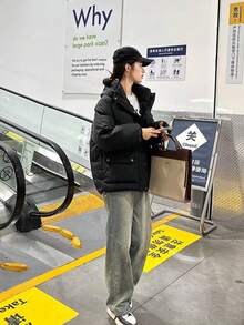 Women Winter Coats - Black - View 4