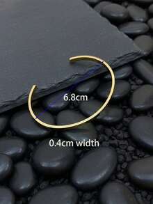 3pcs/Set Men Stainless Steel 18K Gold Plated C-Shaped Adjustable Bracelet With Chain, Suitable For Daily Wear, Father Day, Valentine Day, Anniversary, Boyfriend Birthday Gift - 金子 - 查看 4