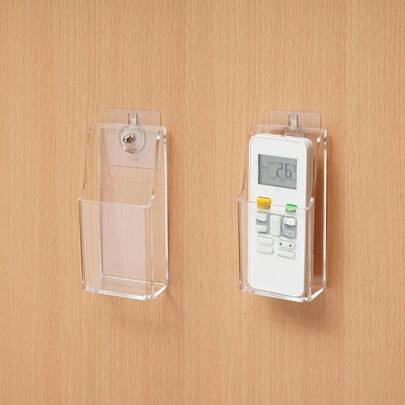 Hộp đựng điều khiển từ xa (1 chiếc), được thiết kế để đựng điều khiển TV và máy điều hòa, thiết kế bằng acrylic treo tường, kệ treo không cần khoan, phù hợp cho trang trí nhà cửa và tủ kệ.