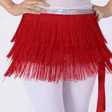 1pc Latin Dance Tassel Hip Scarf, Belly Dance Waist Chain With Fringe, Shimmering Tassel Waist Belt For Shaking Hip, Carnival Party Costume Accessoryt, Suitable For Women's Dance Costumes, Beach Music Festival Shiny Dress - Multicolor - View 10